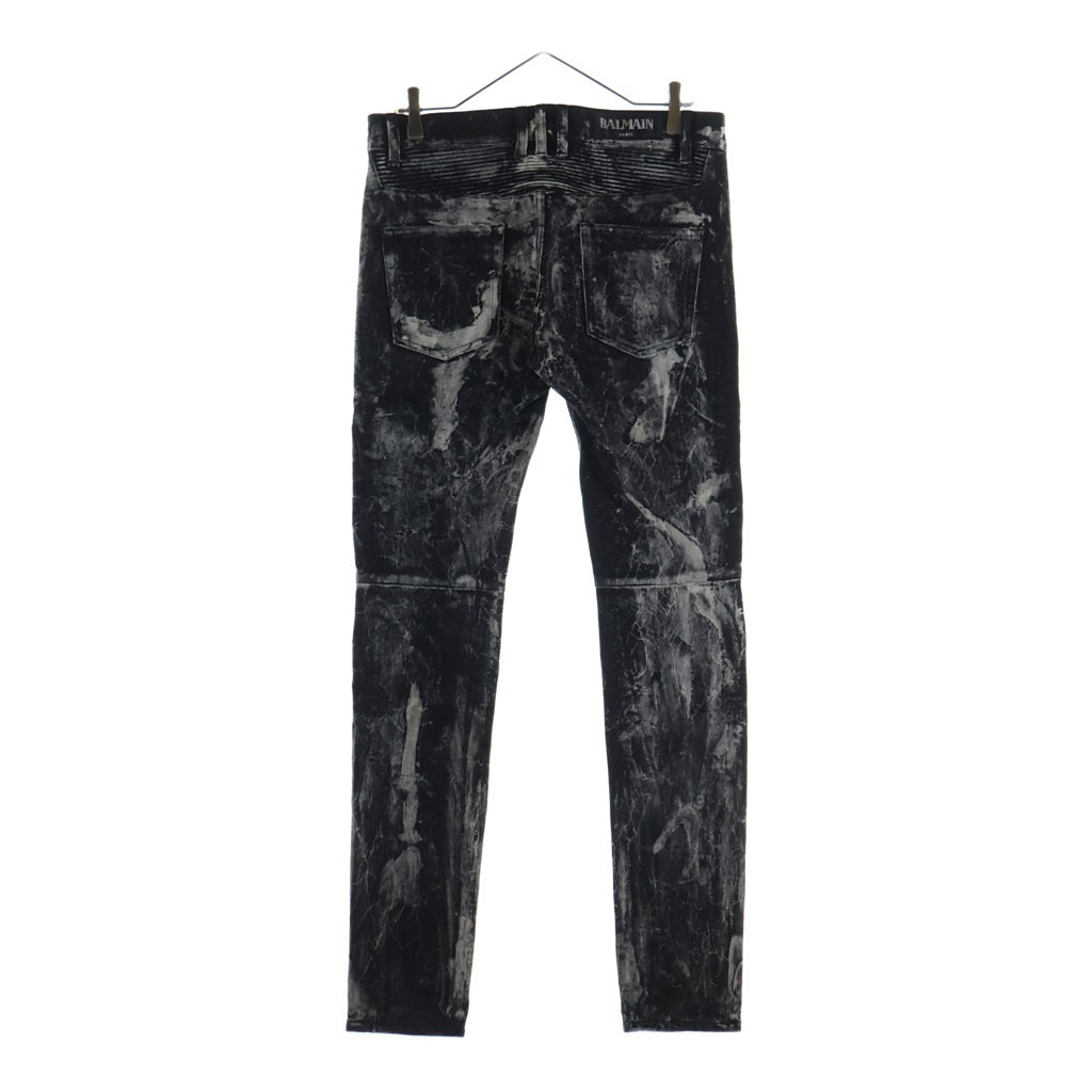 BALMAIN(バルマン) バイカー 蛇腹 ダメージ加工 スリム デニムパンツ ジーンズ S8H9131T149L