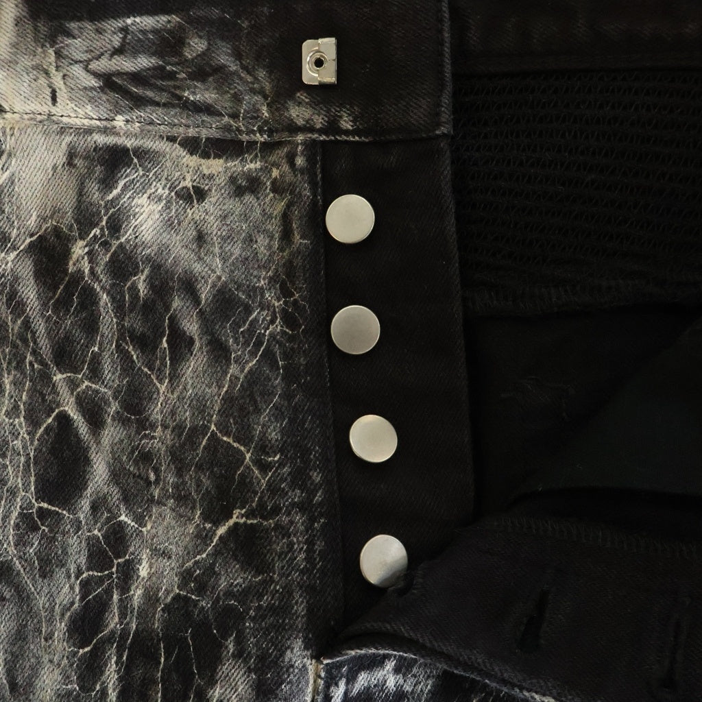 BALMAIN(バルマン) バイカー 蛇腹 ダメージ加工 スリム デニムパンツ ジーンズ S8H9131T149L