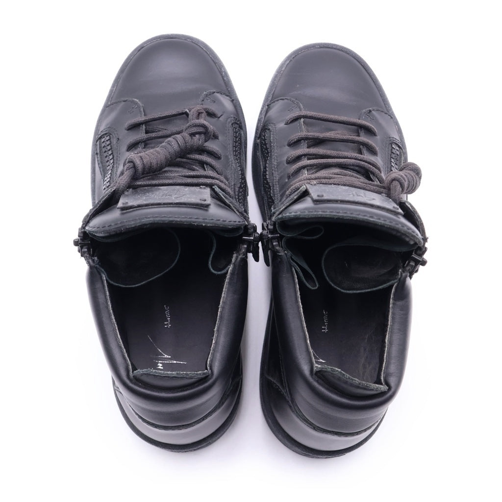 GIUSEPPE ZANOTTI(ジュゼッペ ザノッティ) Kriss レザー サイドジップ ハイカット スニーカー シューズ ブラック