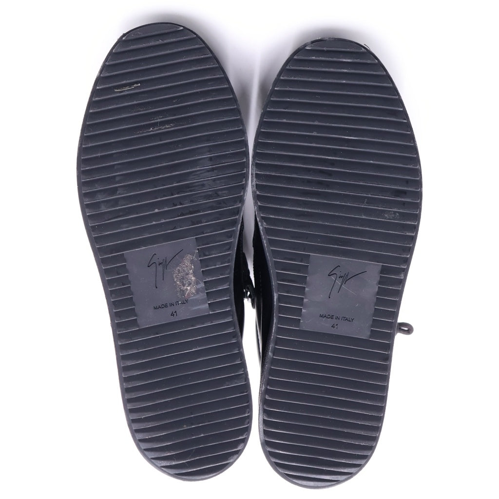 GIUSEPPE ZANOTTI(ジュゼッペ ザノッティ) Kriss レザー サイドジップ ハイカット スニーカー シューズ ブラック