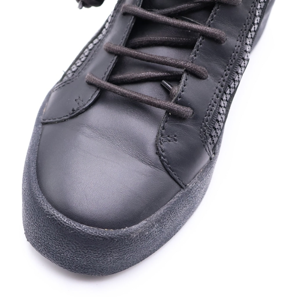 GIUSEPPE ZANOTTI(ジュゼッペ ザノッティ) Kriss レザー サイドジップ ハイカット スニーカー シューズ ブラック