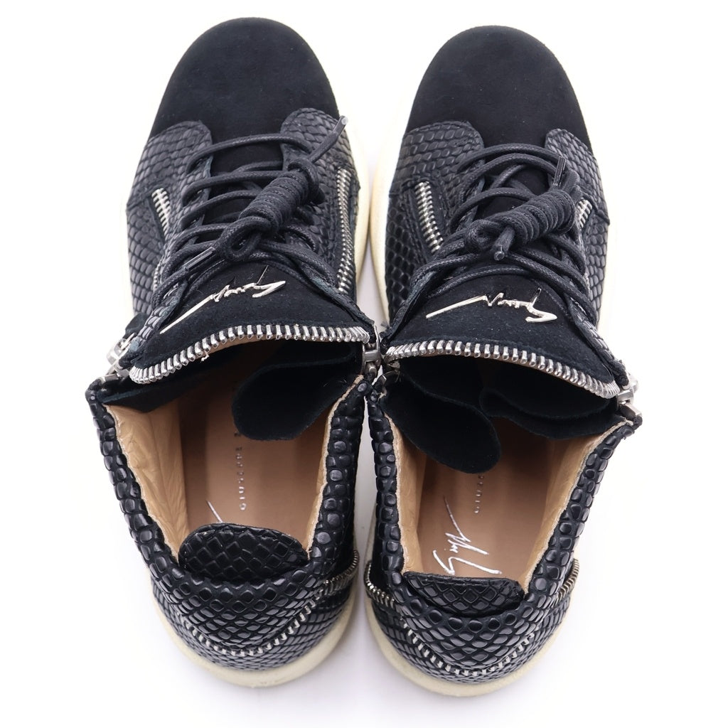 GIUSEPPE ZANOTTI(ジュゼッペ ザノッティ) Kriss サイドジップ ハイカット スニーカー シューズ ブラック/ホワイト