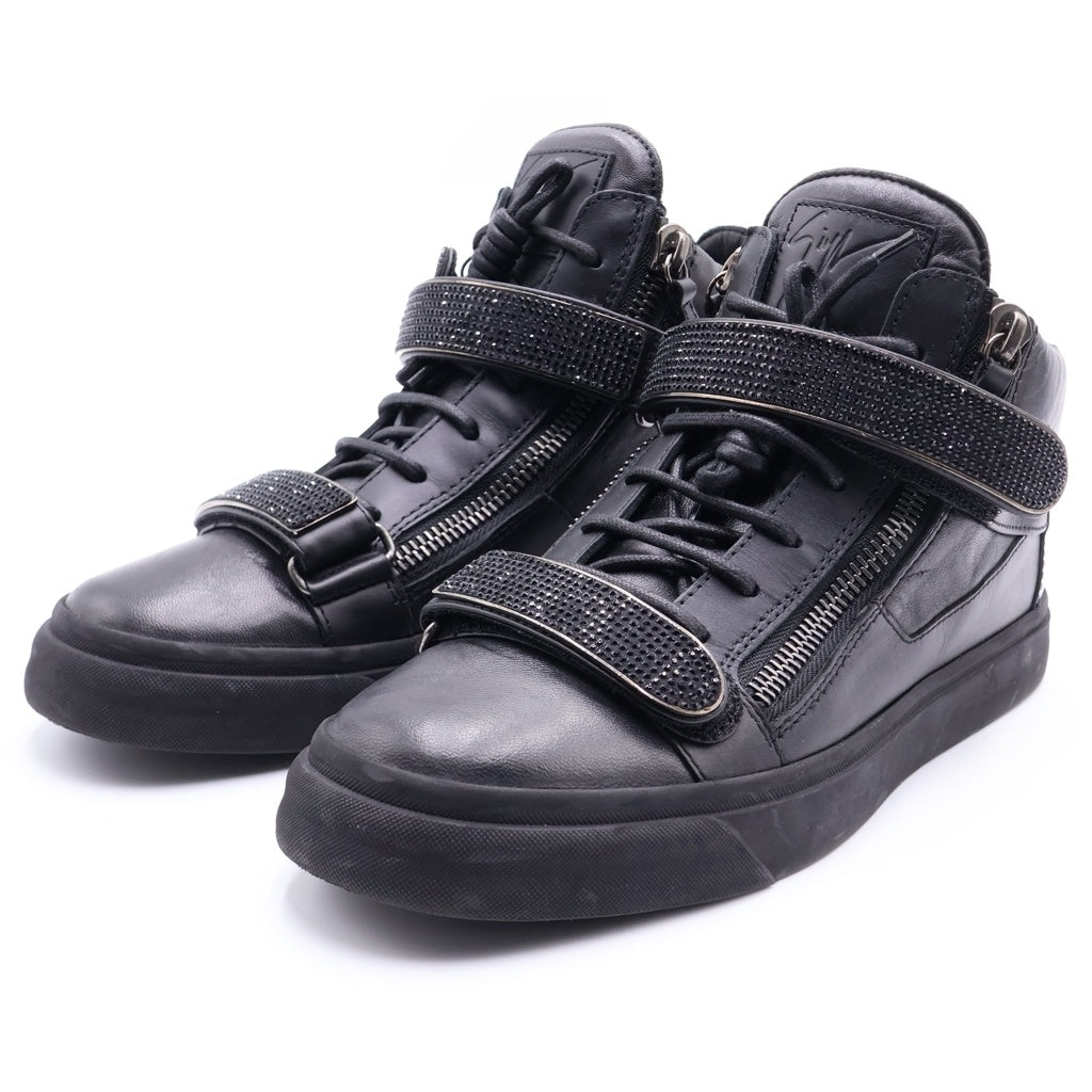 GIUSEPPE ZANOTTI(ジュゼッペ ザノッティ) スワロフスキー装飾 サイドジップ ハイカットスニーカー