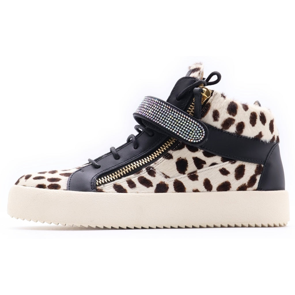 GIUSEPPE ZANOTTI(ジュゼッペ ザノッティ) カーフレザー サイドジップ ハイカットスニーカー シューズ ハラコ マルチ