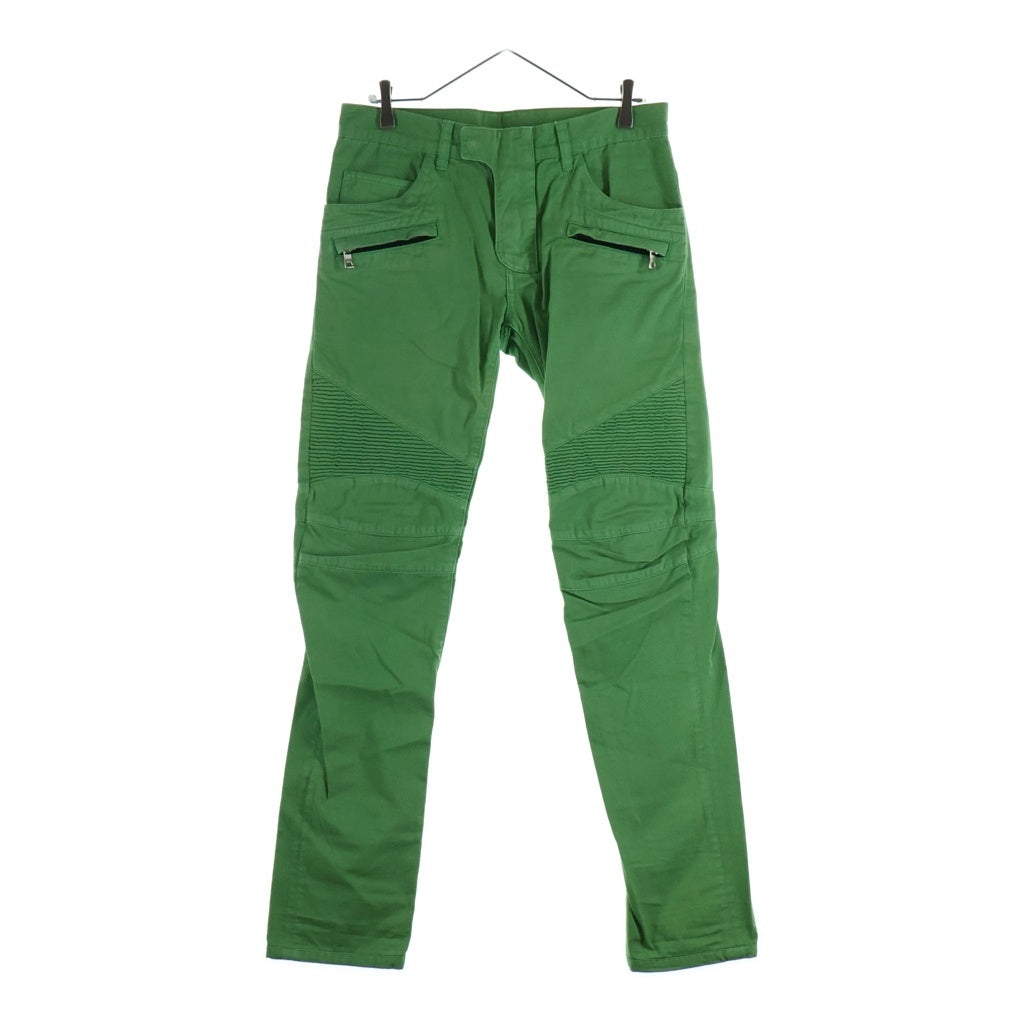 BALMAIN(バルマン) バイカーデニム 蛇腹 ジップポケット T500 C161 グリーン