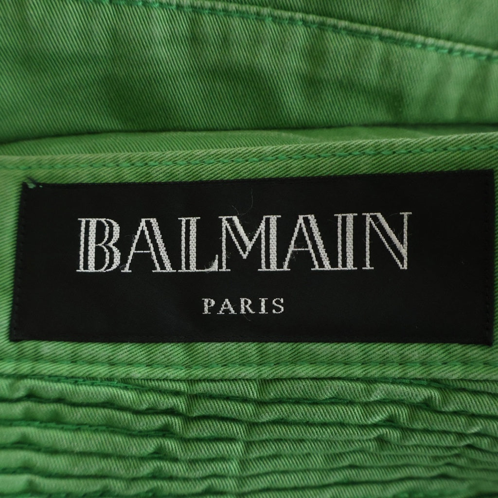 BALMAIN(バルマン) バイカーデニム 蛇腹 ジップポケット T500 C161 グリーン