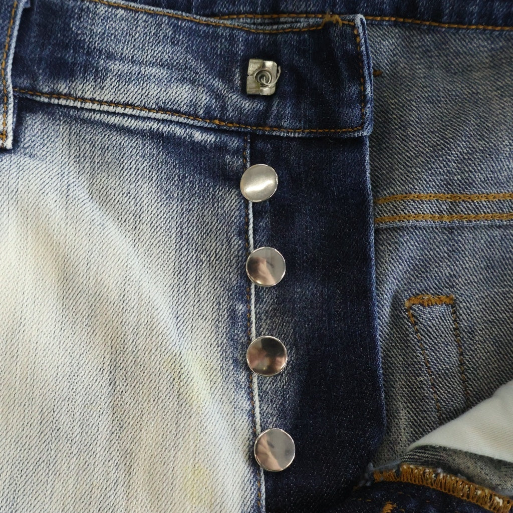 BALMAIN(バルマン) ダメージ加工 ストレッチ デニム スキニーパンツ インディゴ S8H9008T007U