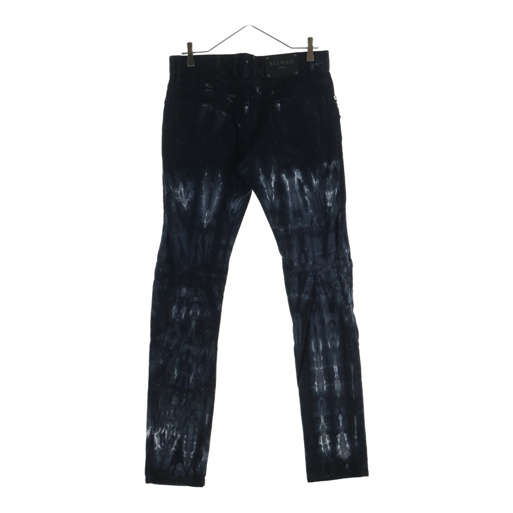 BALMAIN(バルマン) バイカー 蛇腹 ダメージ加工 スリム デニムパンツ ジーンズ S8H9131T149L