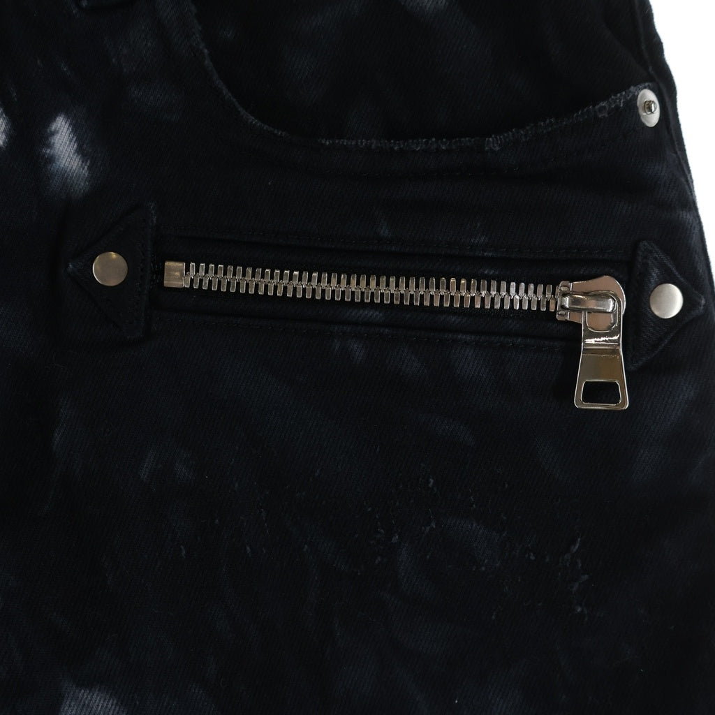 BALMAIN(バルマン) バイカー 蛇腹 ダメージ加工 スリム デニムパンツ ジーンズ S8H9131T149L