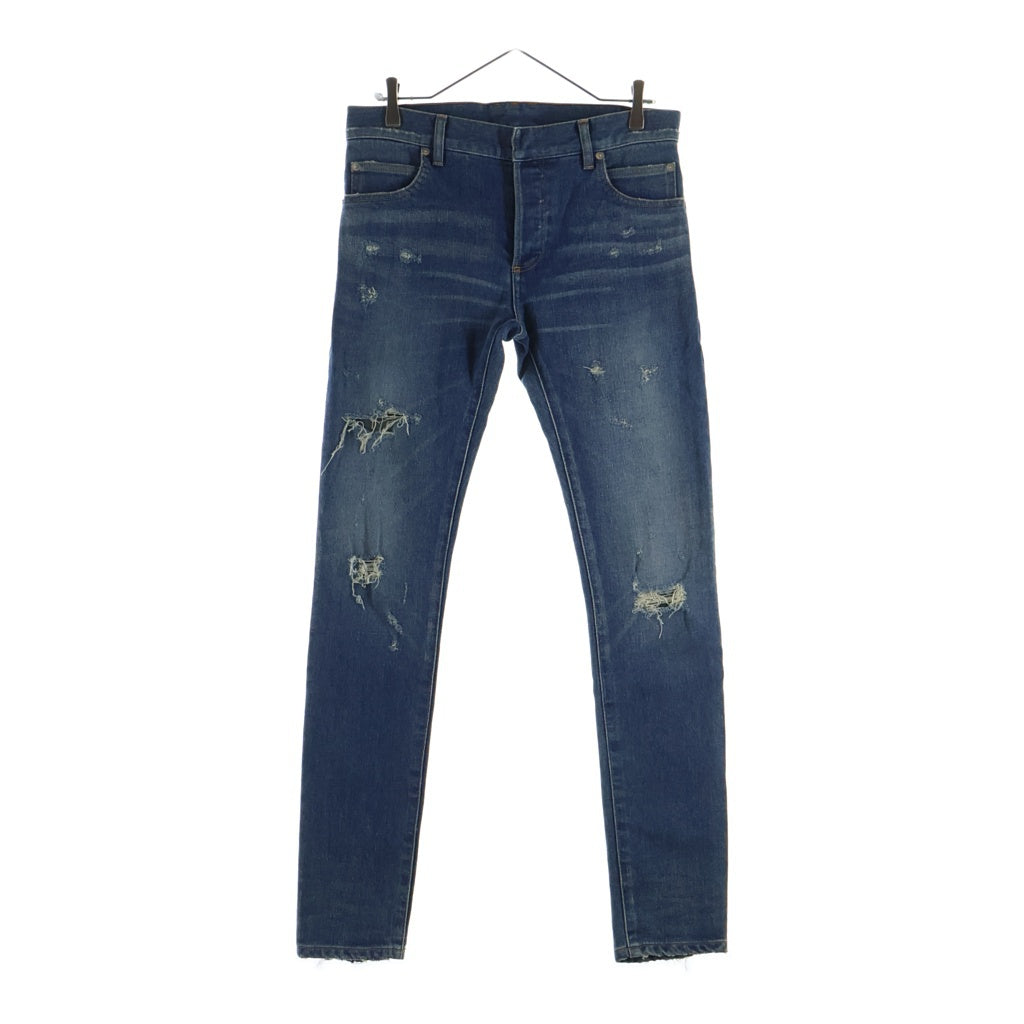 BALMAIN(バルマン) ヴィンテージ加工 デニム スキニーパンツ インディゴ W7H9008T022V
