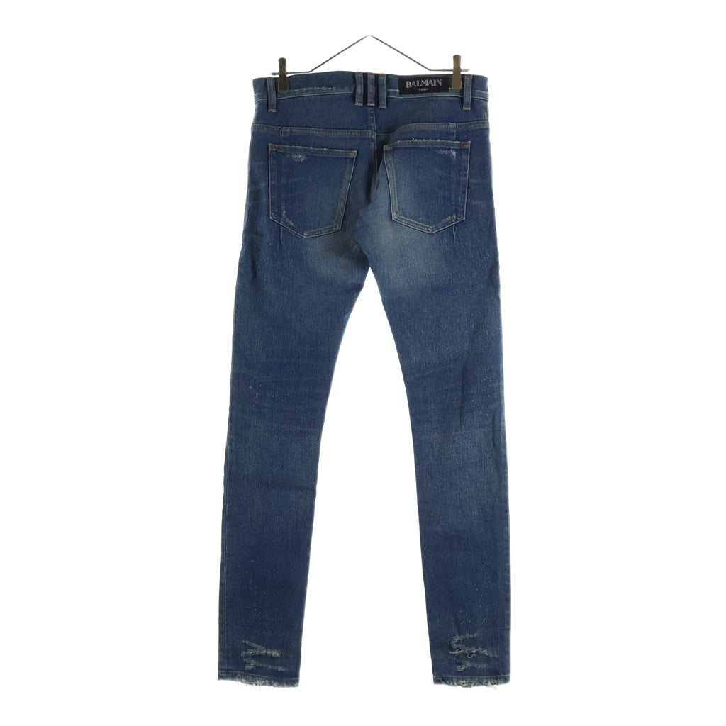 BALMAIN(バルマン) ヴィンテージ加工 デニム スキニーパンツ インディゴ W7H9008T022V