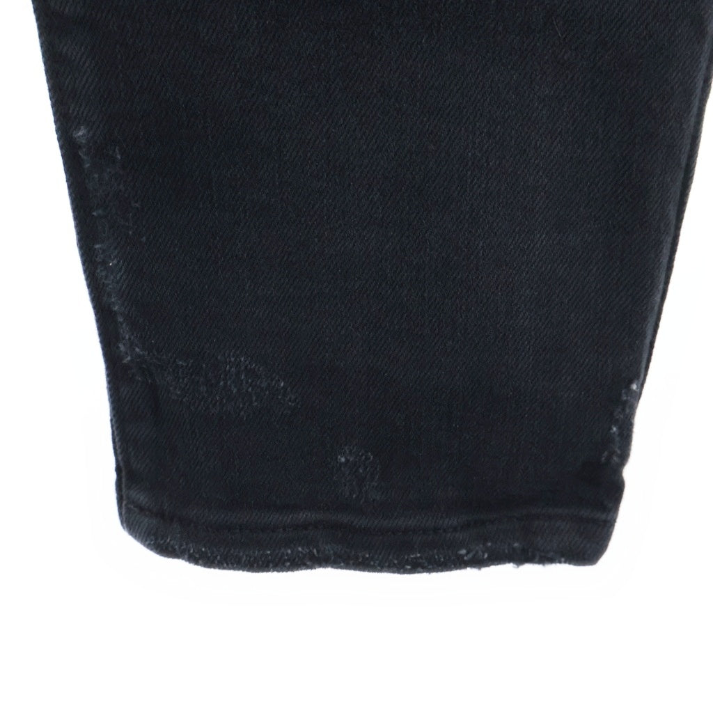 BALMAIN(バルマン) 18AW ダメージ加工 蛇腹バイカー デニムパンツ ジーンズ インディゴブラック W8H9130T138D