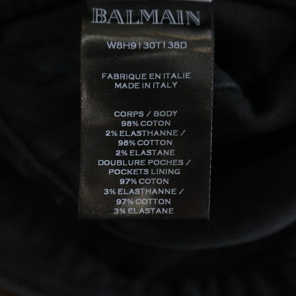 BALMAIN(バルマン) 18AW ダメージ加工 蛇腹バイカー デニムパンツ ジーンズ インディゴブラック W8H9130T138D