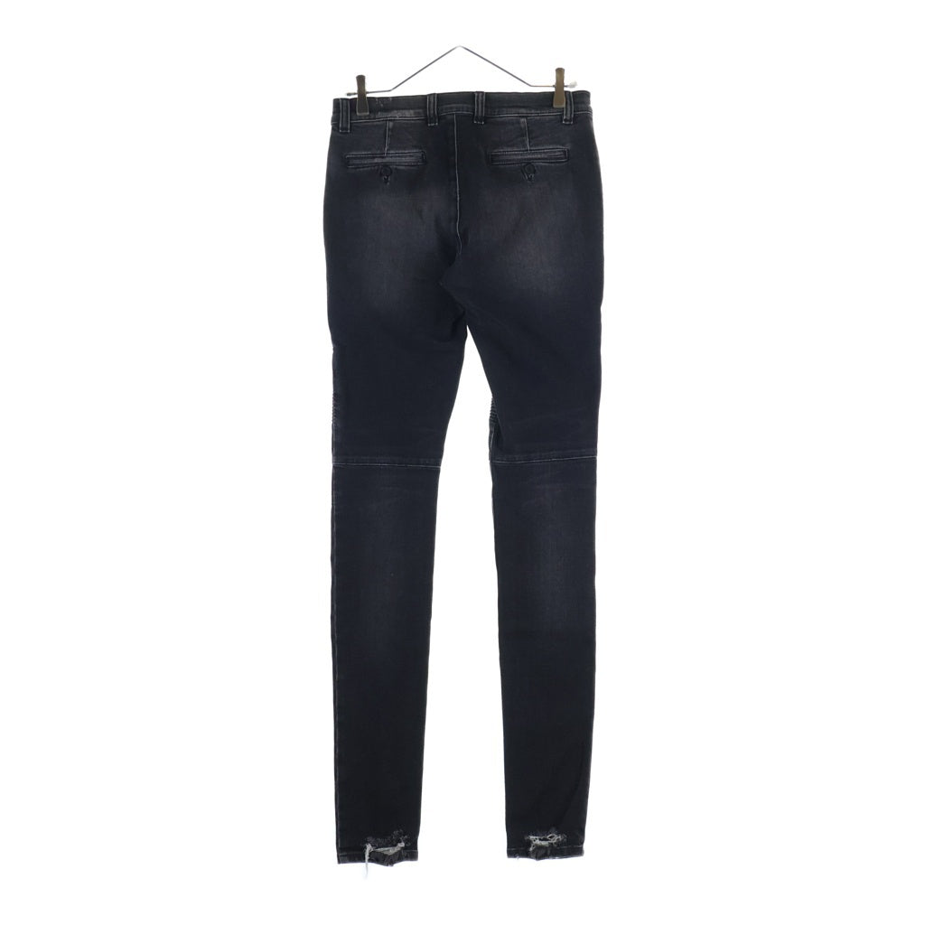 BALMAIN(バルマン) 蛇腹 クラッシュスキニーデニムパンツ S7H9528T097 ブラック