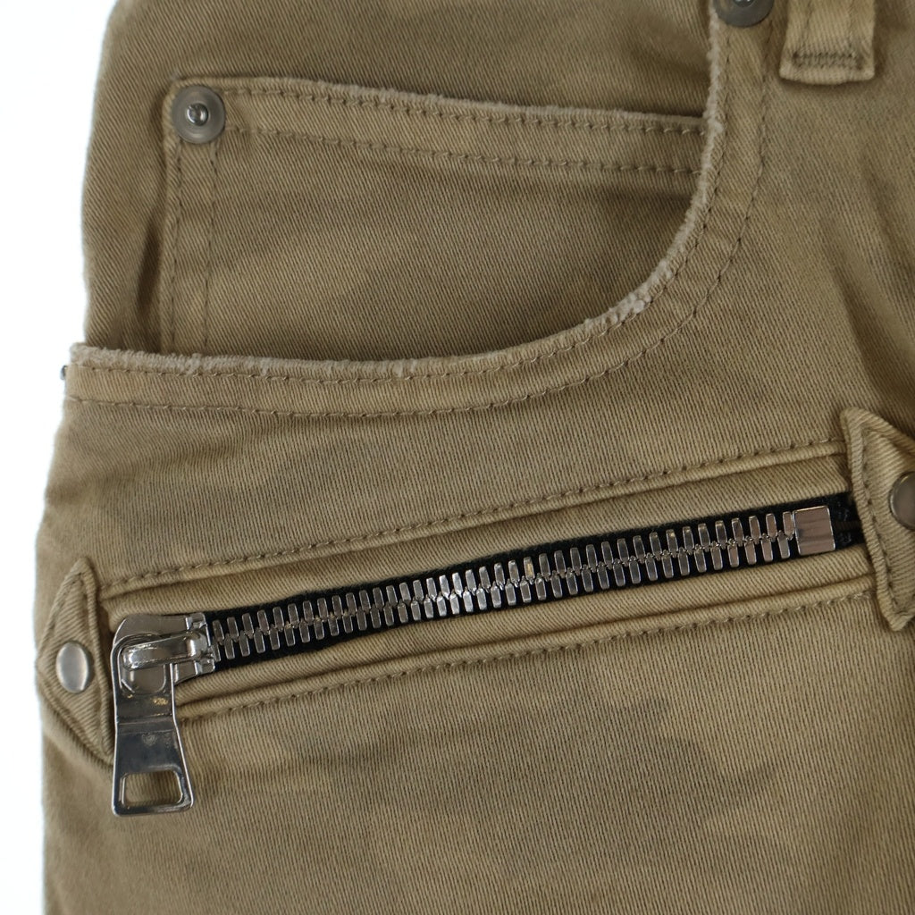 BALMAIN(バルマン) デストロイ加工 迷彩 スリム デニムパンツ コットン S8H5131T313 ベージュ