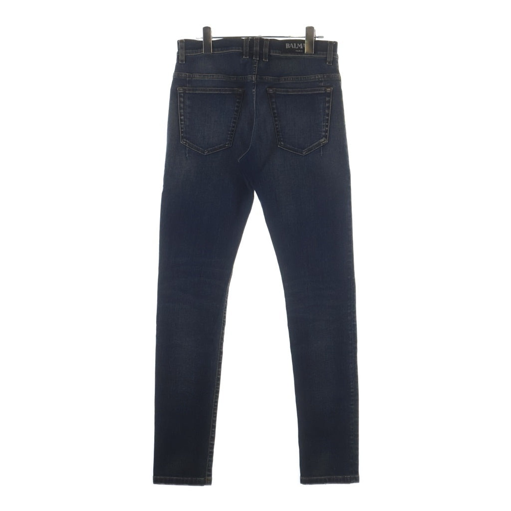 BALMAIN(バルマン) ユーズド加工 スリム デニムパンツ W7H9008T132 インディゴ