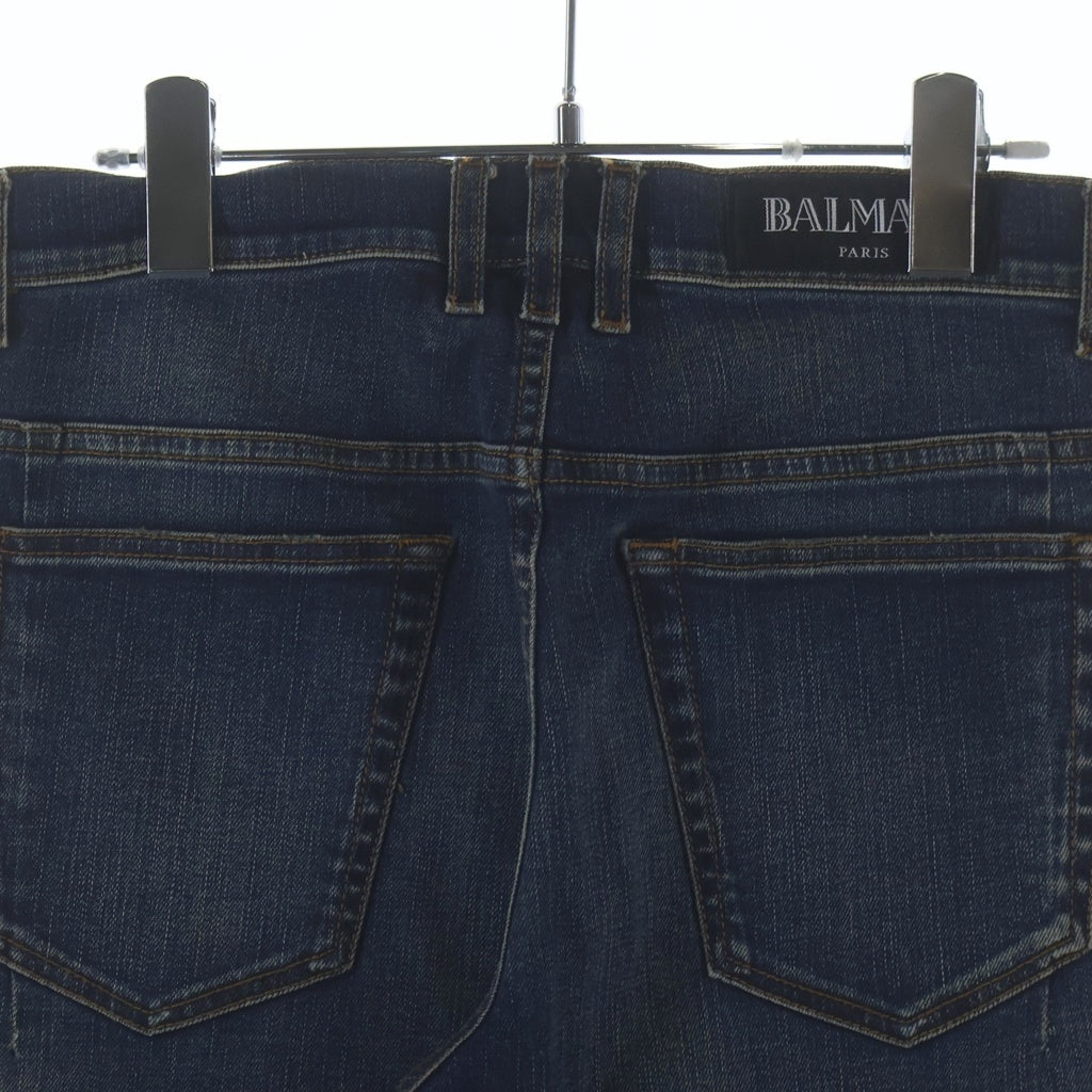 BALMAIN(バルマン) ユーズド加工 スリム デニムパンツ W7H9008T132 インディゴ