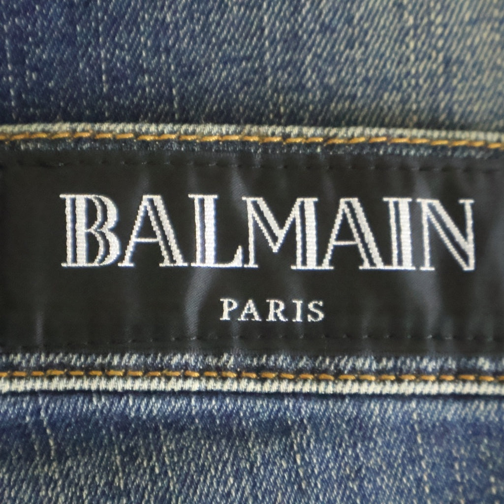 BALMAIN(バルマン) ユーズド加工 スリム デニムパンツ W7H9008T132 インディゴ