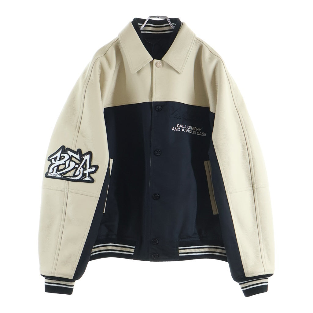 LOUIS VUITTON(ルイヴィトン) スタジャン ブルゾン シグネチャーロゴ RM241M BQV HQL02E ベージュ/ブラック レザー/ナイロン