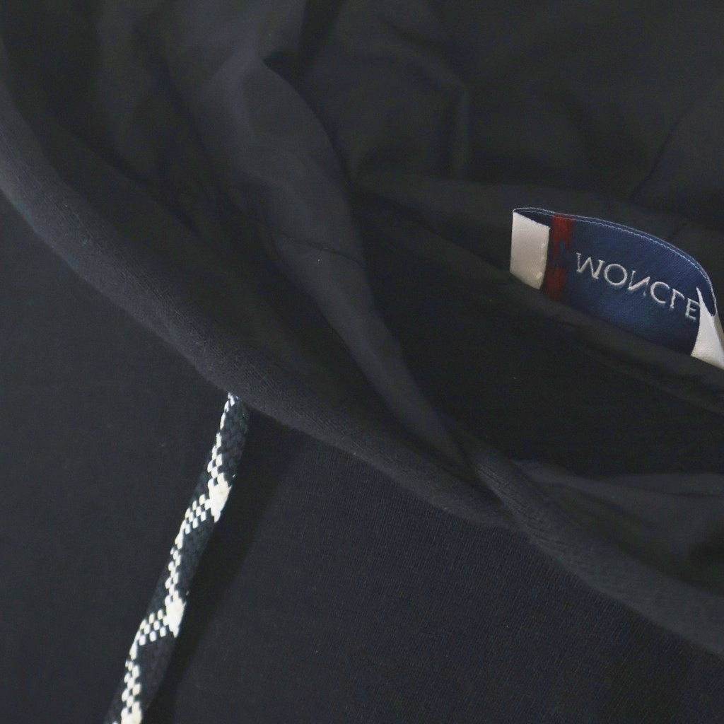 MONCLER モンクレール ロゴ刺繍 ロングパーカー フーディ ナイロン×コットン F20938I71400 MONCLER(モンクレール) ロゴ刺繍 ロングパーカー フーディ ナイロン