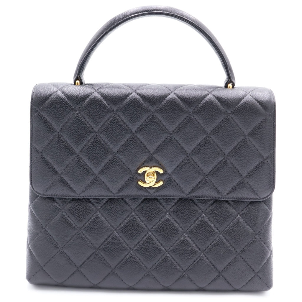 CHANEL(シャネル) ココハンドル キャビアスキン 黒 ハンドバッグ GD金具 レディース