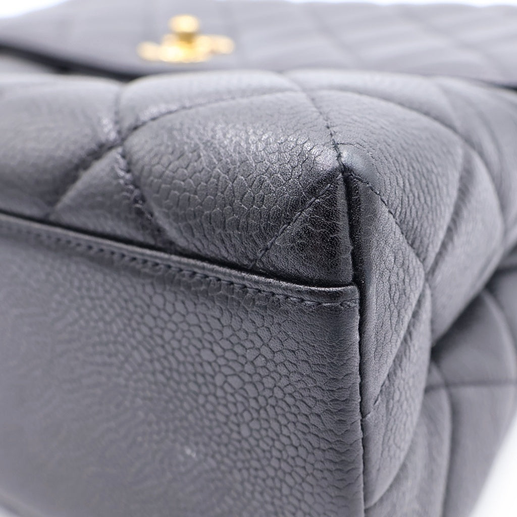 CHANEL(シャネル) ココハンドル キャビアスキン 黒 ハンドバッグ GD金具 レディース