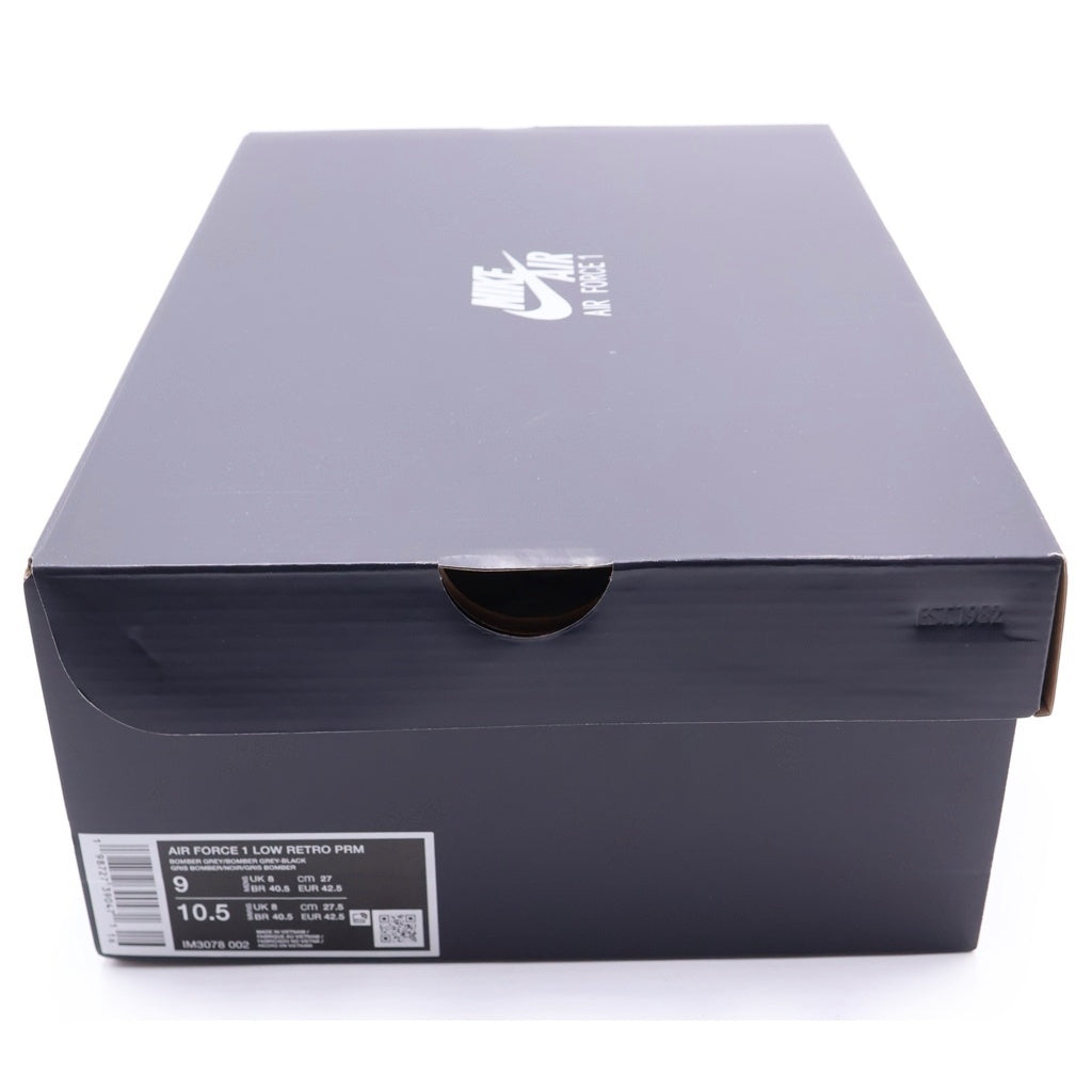NIKE(ナイキ) AirForce1 Low Retro Premium Bomber Gray/Black エアフォース1 ローレトロ プレミアム ボンバーグレー/ブラック グレー IM3078-002 US9/27cm