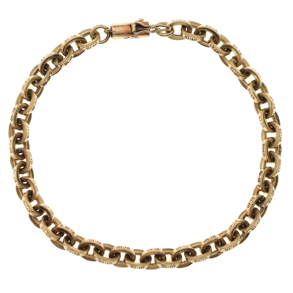 CHROME HEARTS(クロムハーツ) 22K PAPER CHAIN ペーパーチェーン ブレスレット 8inch ゴールド BCA025