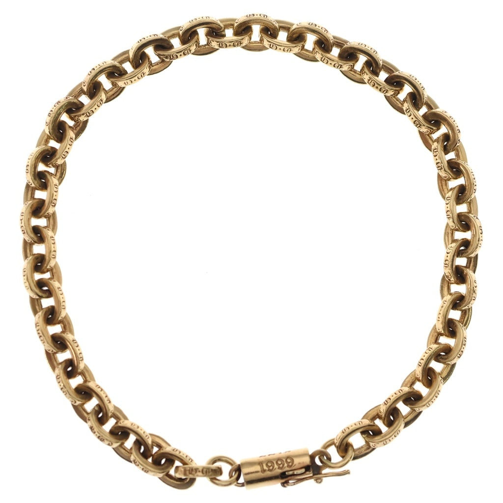 CHROME HEARTS(クロムハーツ) 22K PAPER CHAIN ペーパーチェーン ブレスレット 8inch ゴールド BCA025