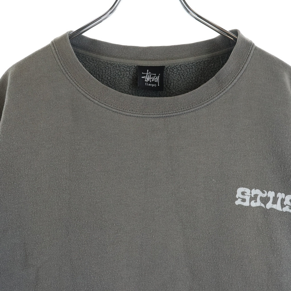STUSSY(ステューシー) 00s フロントロゴ 長袖 スウェット 裏起毛 グレー