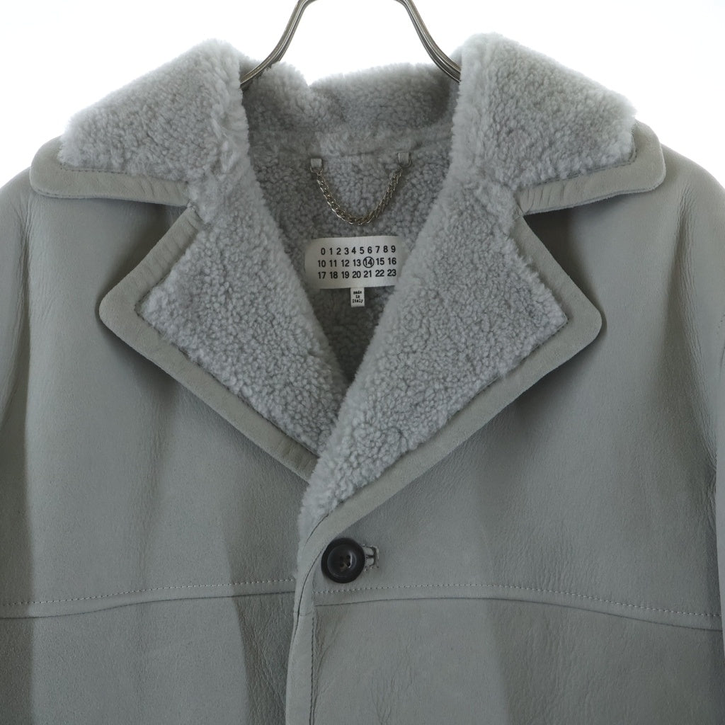 Maison Martin Margiela(メゾンマルタンマルジェラ) SHEARLING JACKET LONG レザームートン シアリングジャケット グレー
