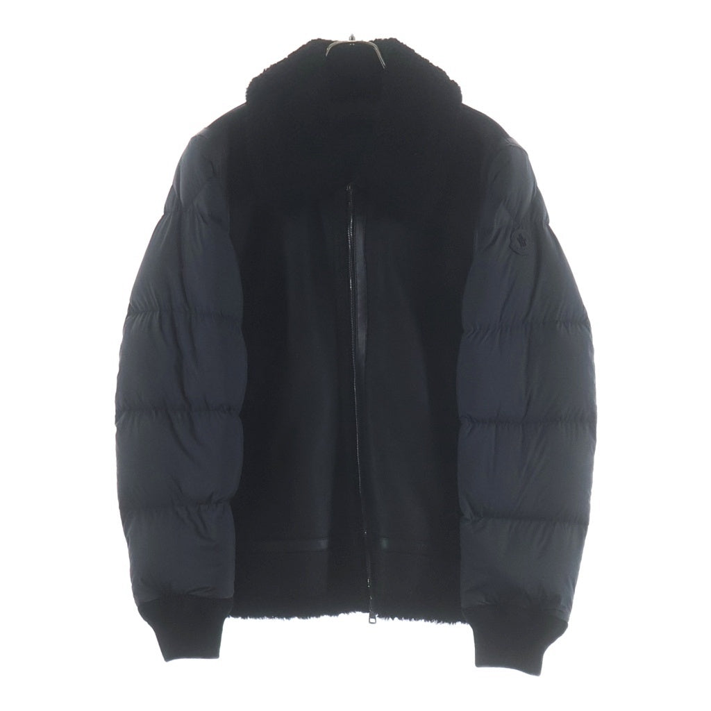 MONCLER(モンクレール) GERSダウンジャケット ラムスキン レザー ポリエステル ブラック