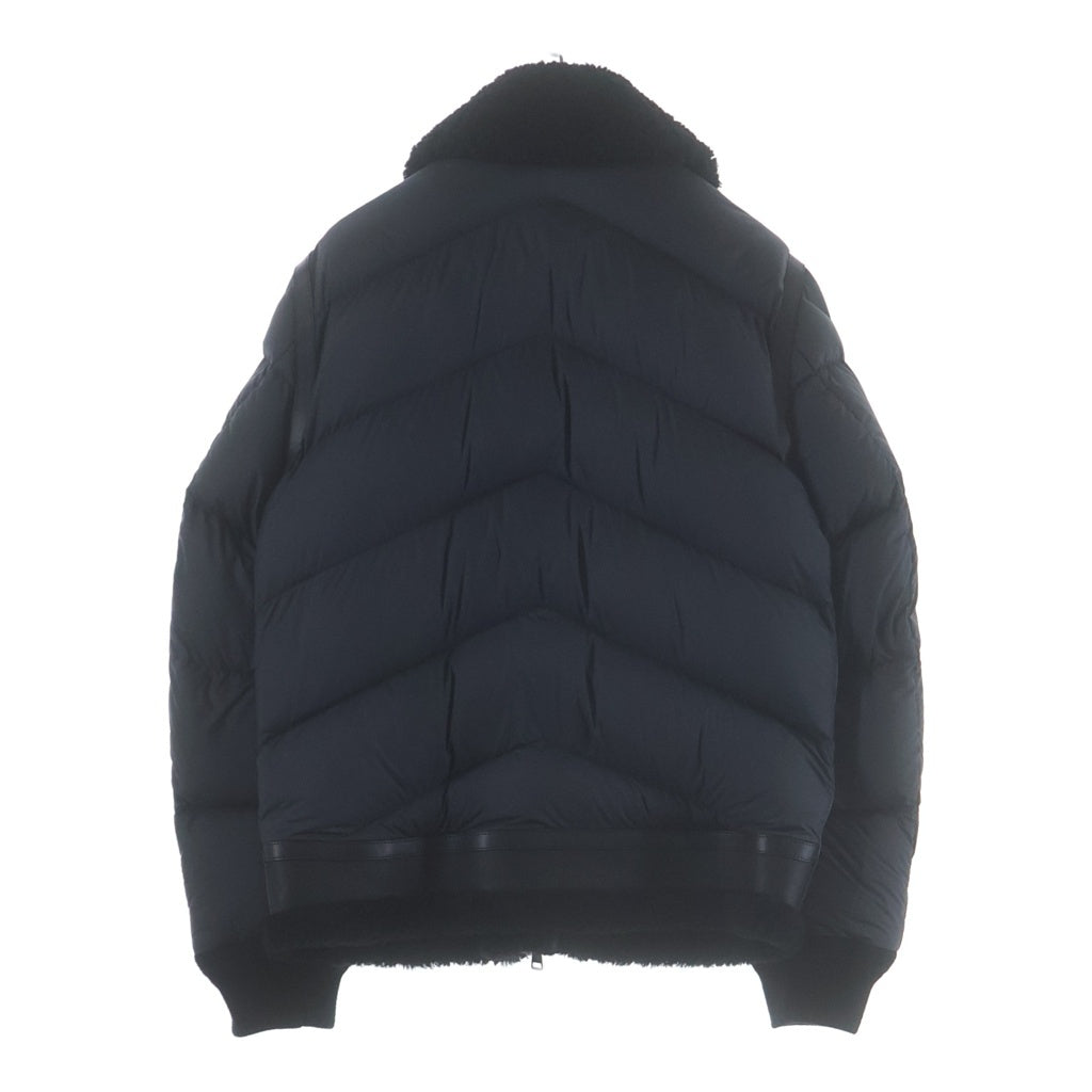 MONCLER(モンクレール) GERSダウンジャケット ラムスキン レザー ポリエステル ブラック