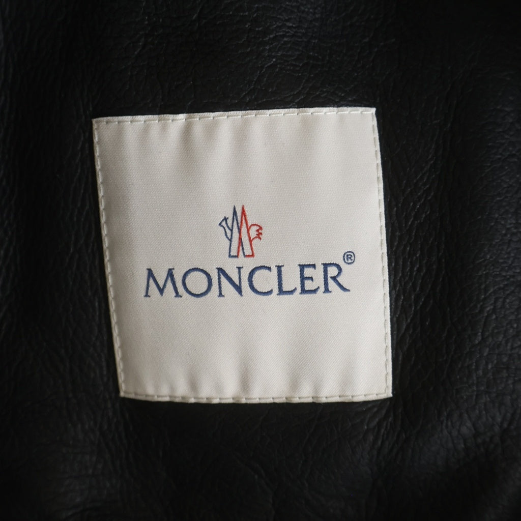 MONCLER(モンクレール) GERSダウンジャケット ラムスキン レザー ポリエステル ブラック