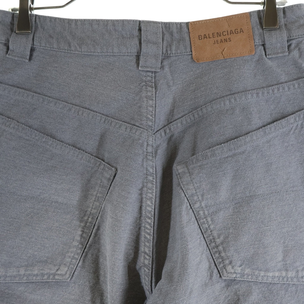 BALENCIAGA(バレンシアガ) TROMPE-LOEIL DENIM TROUSERS IN SOFT GRAY トロンプルイユ デニムトラウザーズ デニムパンツ 838695 TSWB3