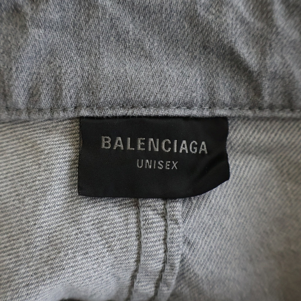 BALENCIAGA(バレンシアガ) TROMPE-LOEIL DENIM TROUSERS IN SOFT GRAY トロンプルイユ デニムトラウザーズ デニムパンツ 838695 TSWB3