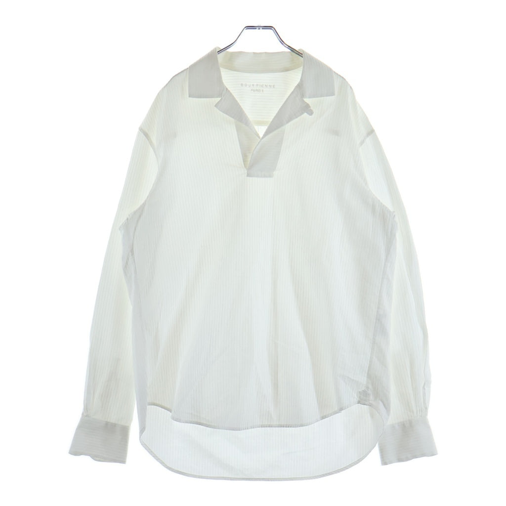 NO BRAND(ノーブランド) BOURRIENNE Paris X プルオーバー コットンストライプシャツ ホワイト 3303240300004