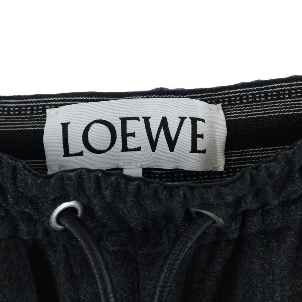 LOEWE(ロエベ) TRACKSUIT TROUSERS トラックスーツ トラウザーズ パンツ レザー切り替えし ブラック