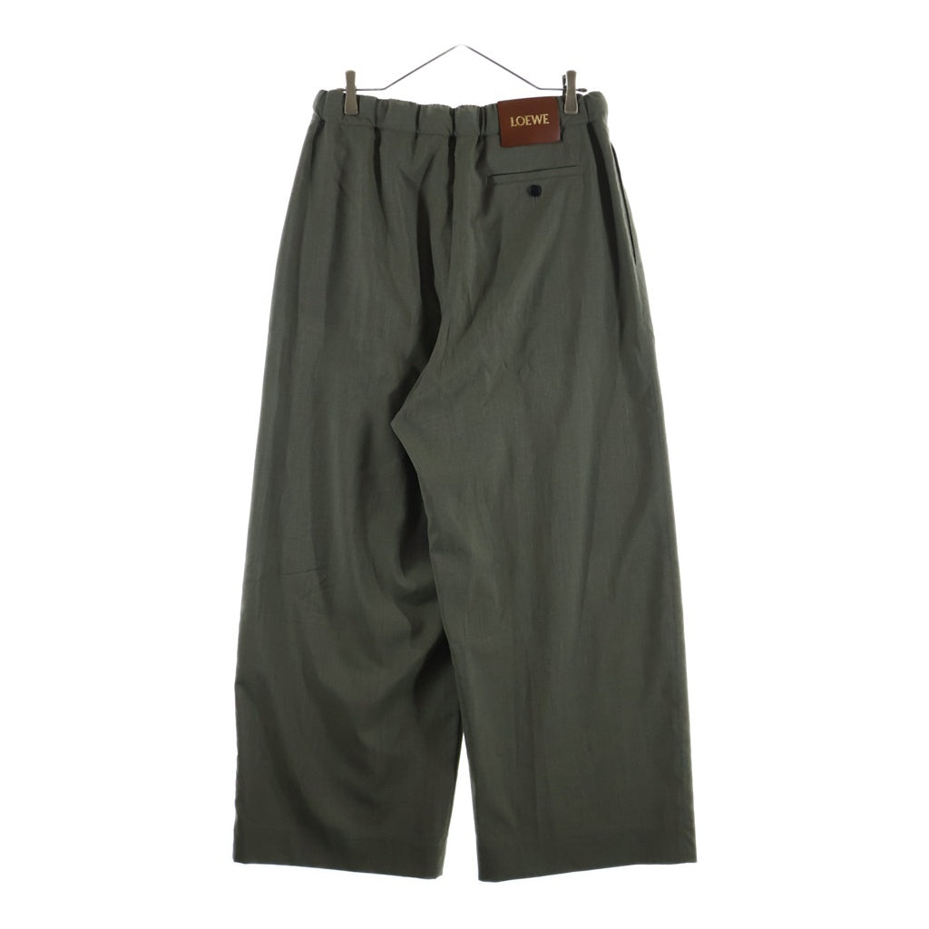 LOEWE(ロエベ) ドローストリング トラウザーズ ウール H526Y04WI2 カーキ