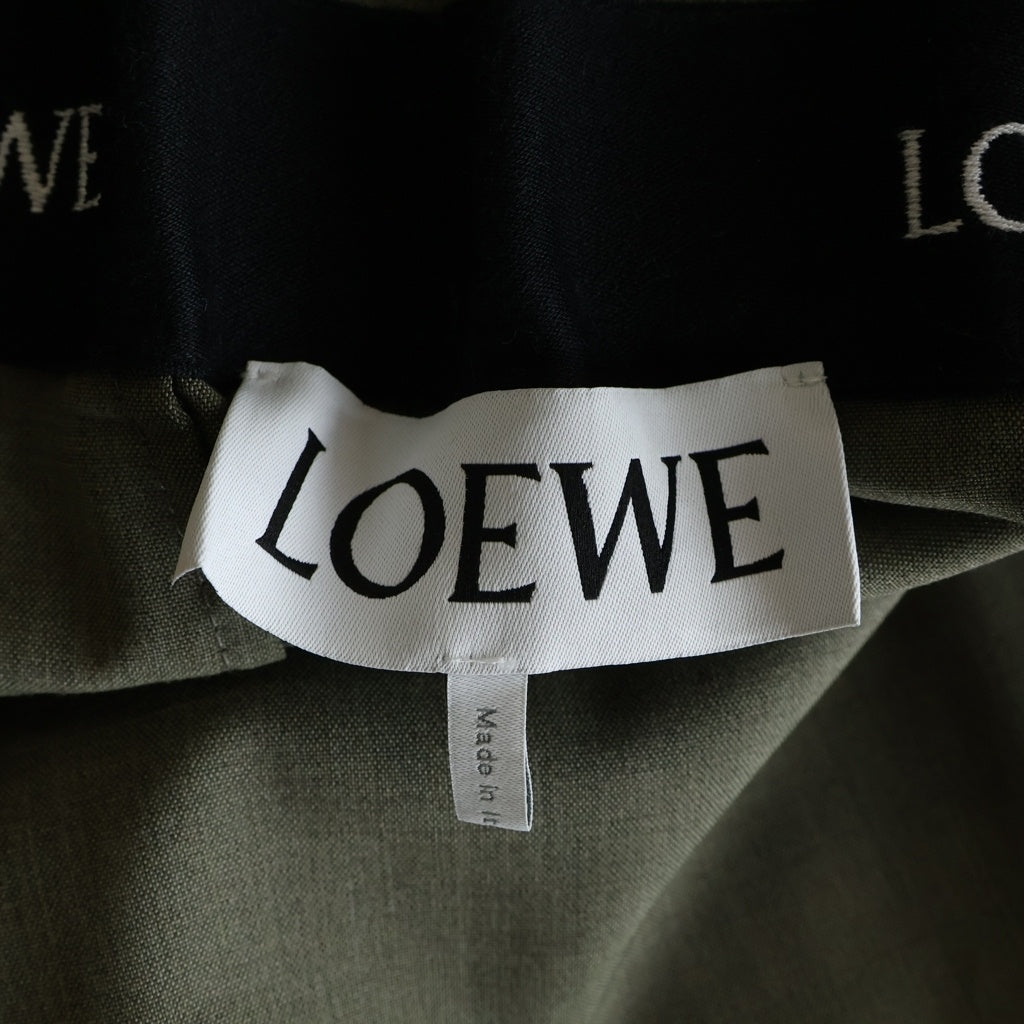 LOEWE(ロエベ) ドローストリング トラウザーズ ウール H526Y04WI2 カーキ
