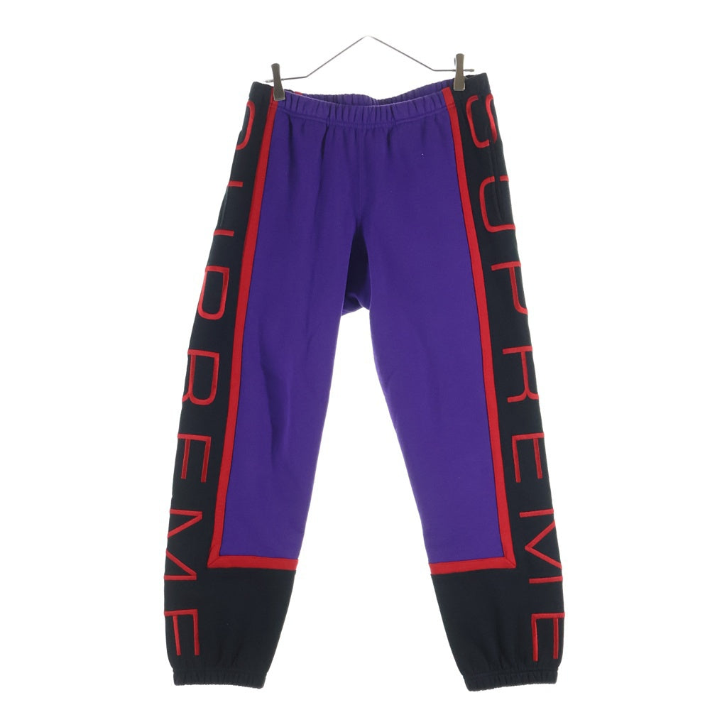 SUPREME(シュプリーム) 21SS パネルスクリプト スウェットパンツ パープル/ブラック