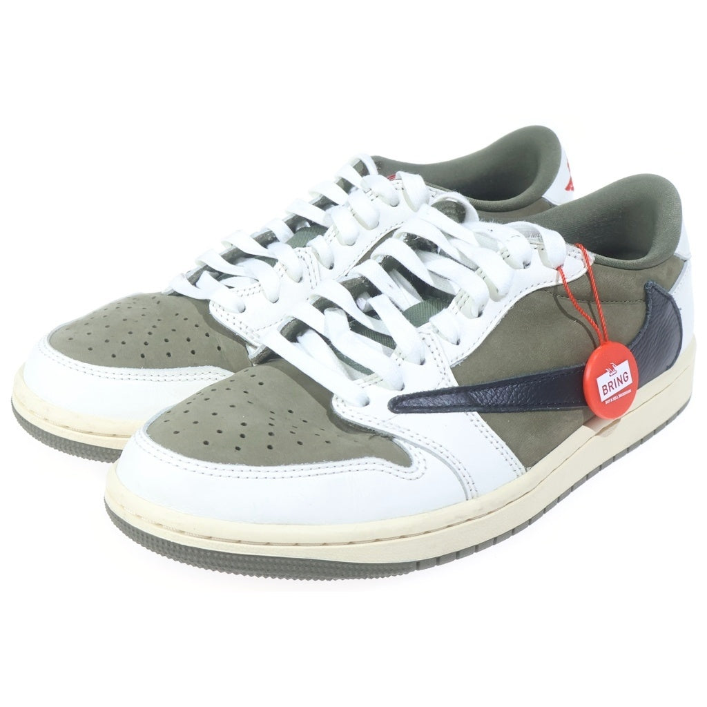 NIKE(ナイキ) ×TRAVIS SCOTT AIR JORDAN 1 LOW OG REVERSE OLIVE トラヴィススコット エアジョーダン1 リバース オリーブ ローカットスニーカー US7.5/25.5cm DM7866-200