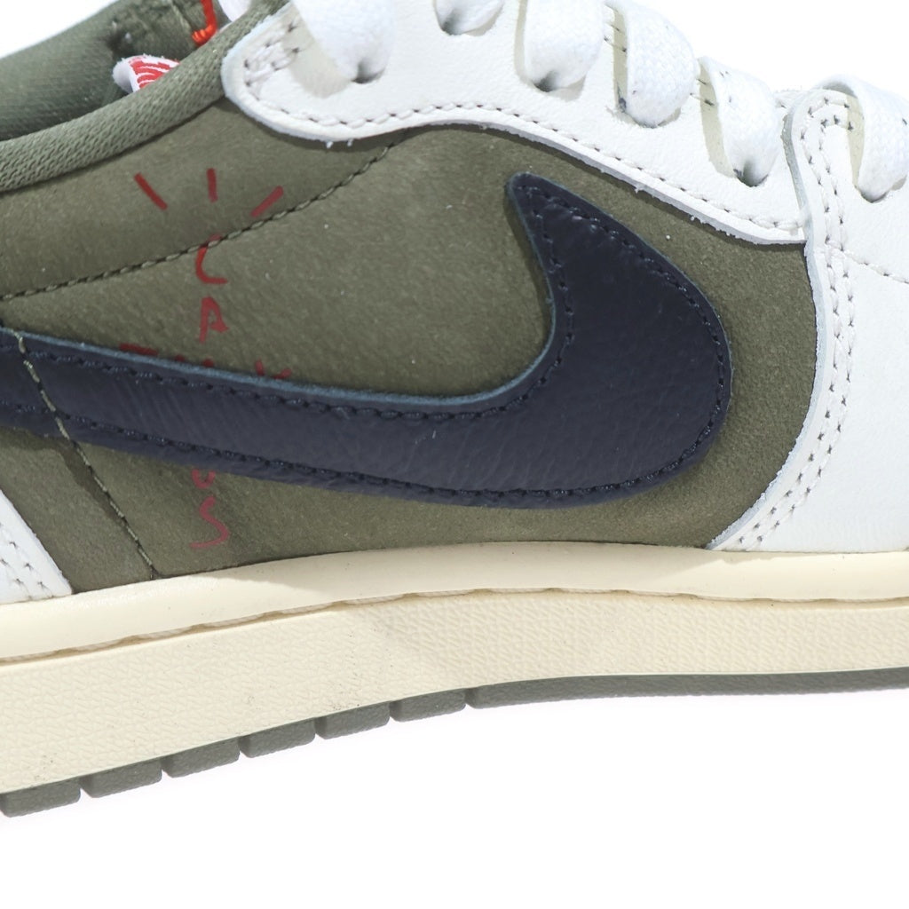 NIKE(ナイキ) ×TRAVIS SCOTT AIR JORDAN 1 LOW OG REVERSE OLIVE トラヴィススコット エアジョーダン1 リバース オリーブ ローカットスニーカー US7.5/25.5cm DM7866-200