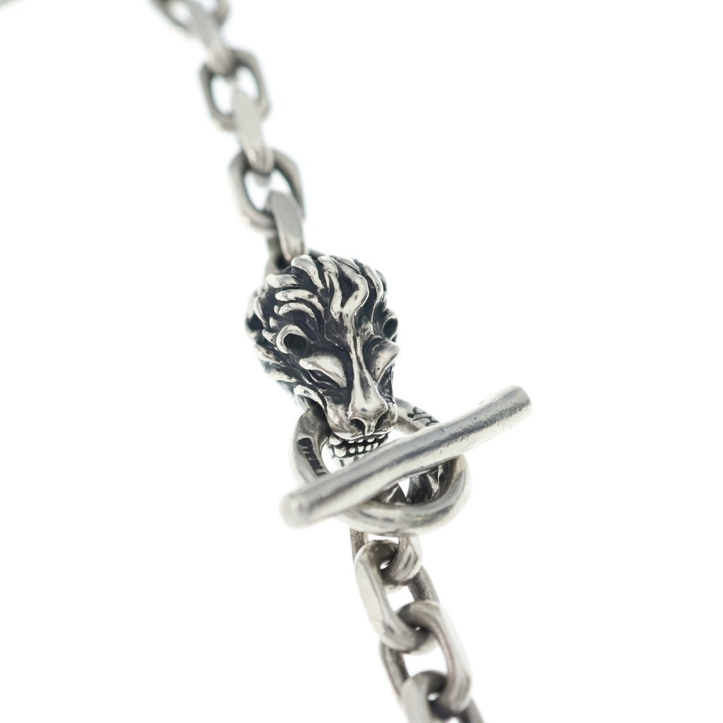 Bill Wall Leather/BWL(ビルウォールレザー) Square Chain with Small Dog Head Necklace スクエア チェーン スモール ライオンヘッド ネックレス シルバー