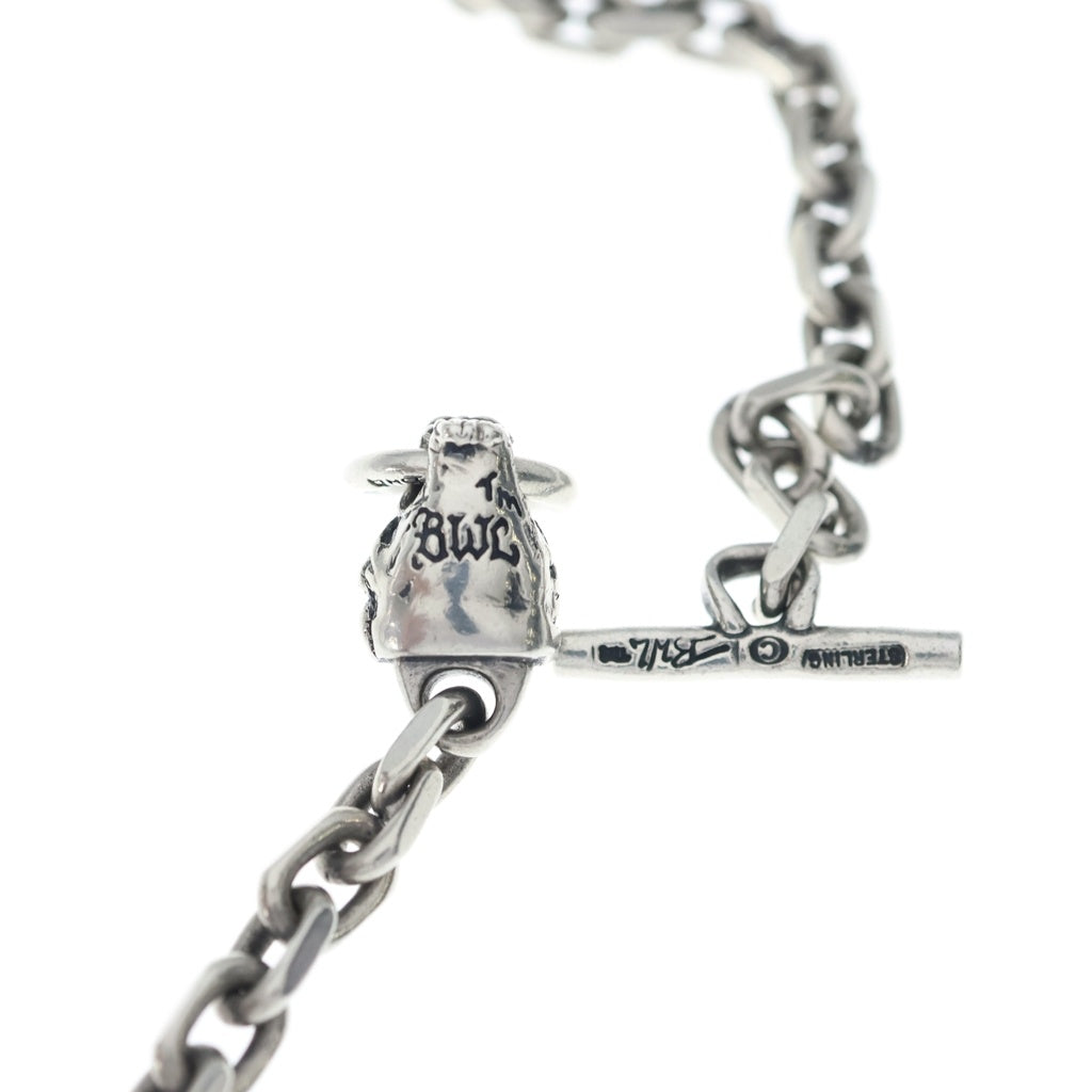 Bill Wall Leather/BWL(ビルウォールレザー) Square Chain with Small Dog Head Necklace スクエア チェーン スモール ライオンヘッド ネックレス シルバー