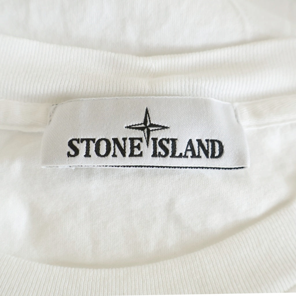 STONE ISLAND(ストーンアイランド) ワンポイント コンパス ロゴ Tシャツ トップス カットソー ホワイト K1S152100039S0013