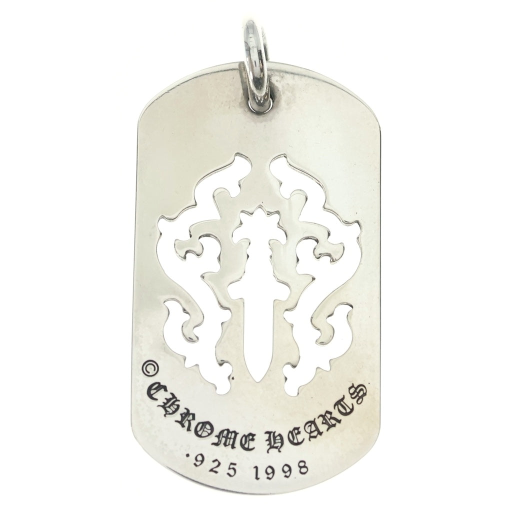 CHROME HEARTS(クロムハーツ) D TAG LRG DAGGER ヴァインダガーカットアウトドッグタグ ラージ ペンダントトップ シルバー BCA240