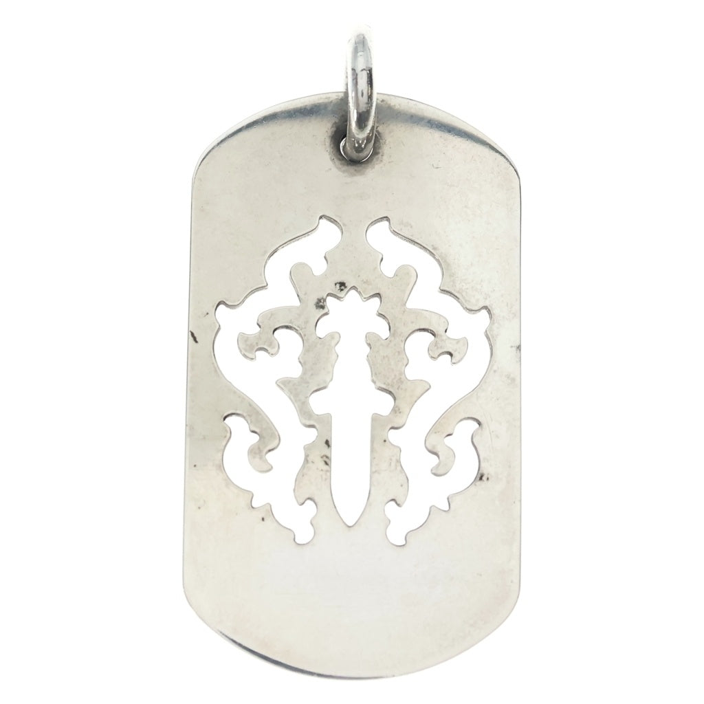 CHROME HEARTS(クロムハーツ) D TAG LRG DAGGER ヴァインダガーカットアウトドッグタグ ラージ ペンダントトップ シルバー BCA240