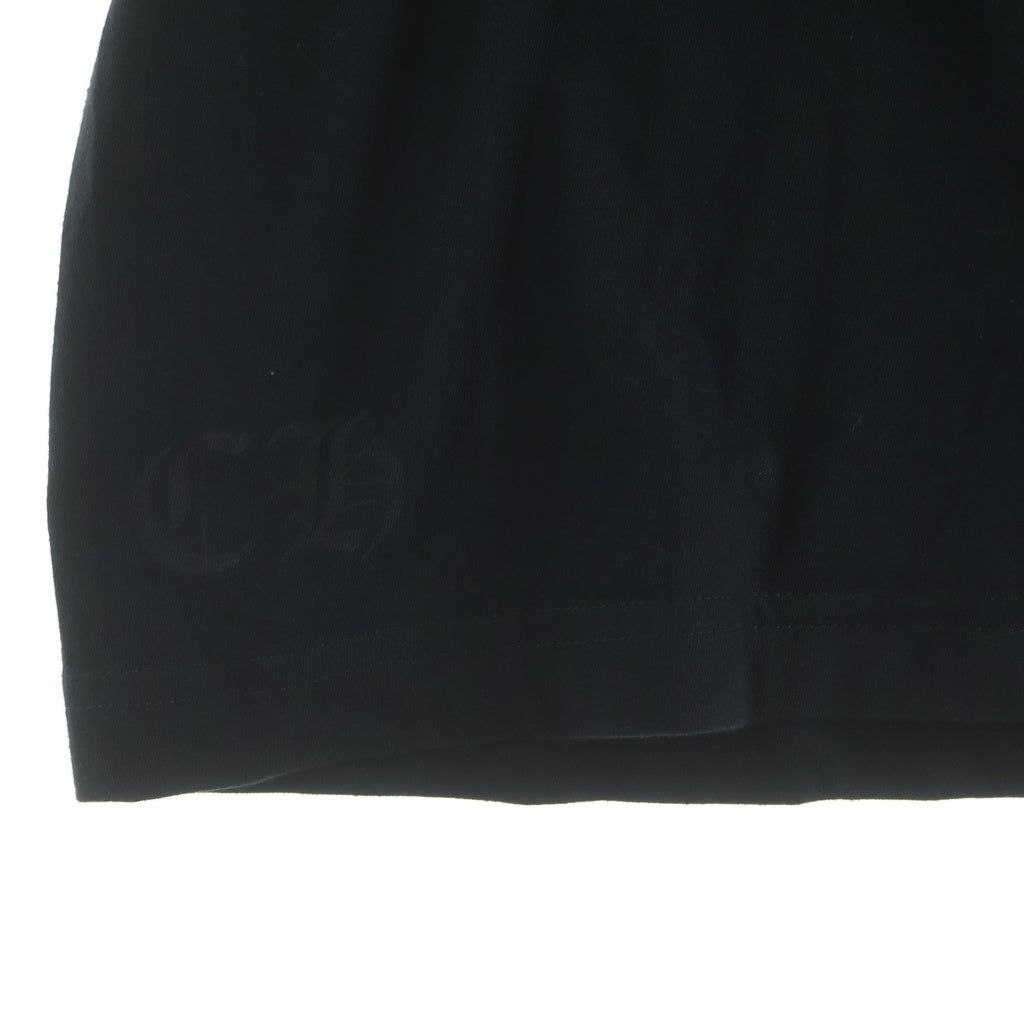 CHROME HEARTS(クロムハーツ) CH LS 1 ネックロゴ アームプリントクルーネック長袖Tシャツ ブラック/ブルー
