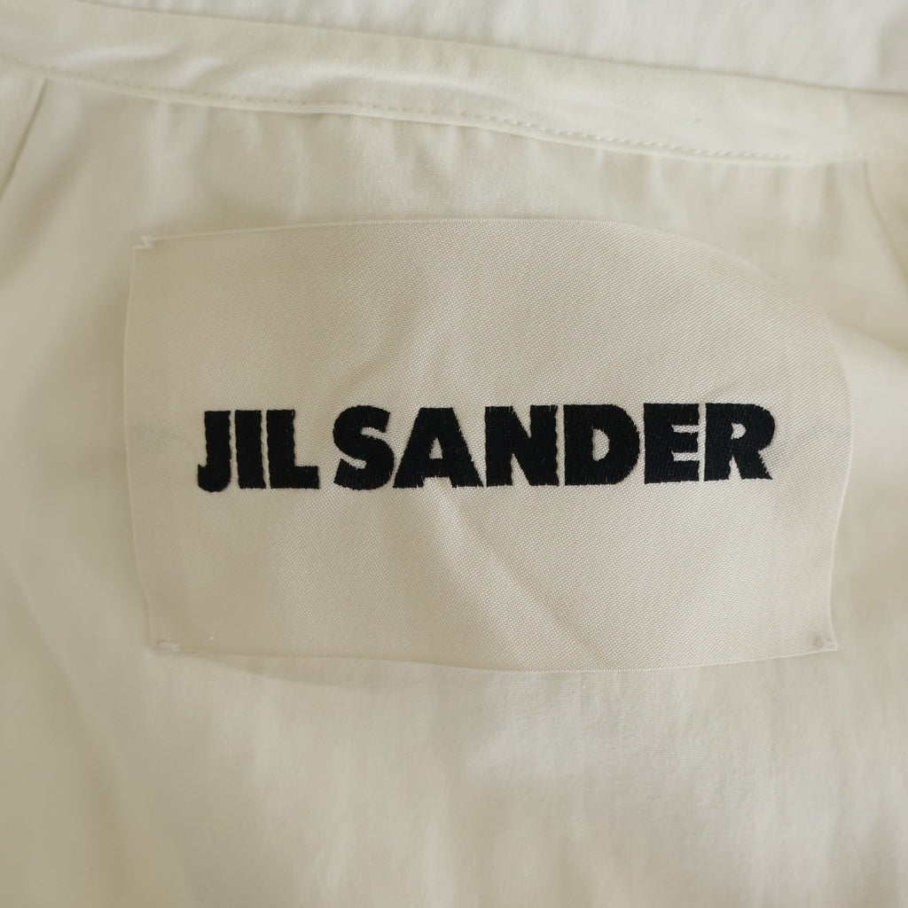 JIL SANDER(ジルサンダー) 裏地トラ柄 オーバーコート コットン ホワイト